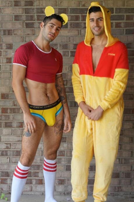 Conjuntos de Halloween de casal gay