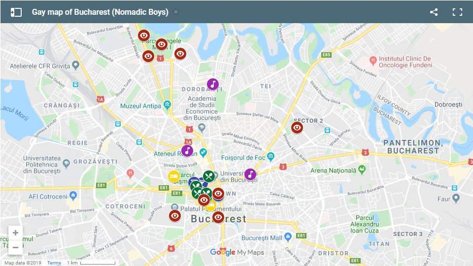 Our gay map of Bucharest showing where the best gay-friendly hotels to stay are, as well as the gay bars/clubs, events and things to do.