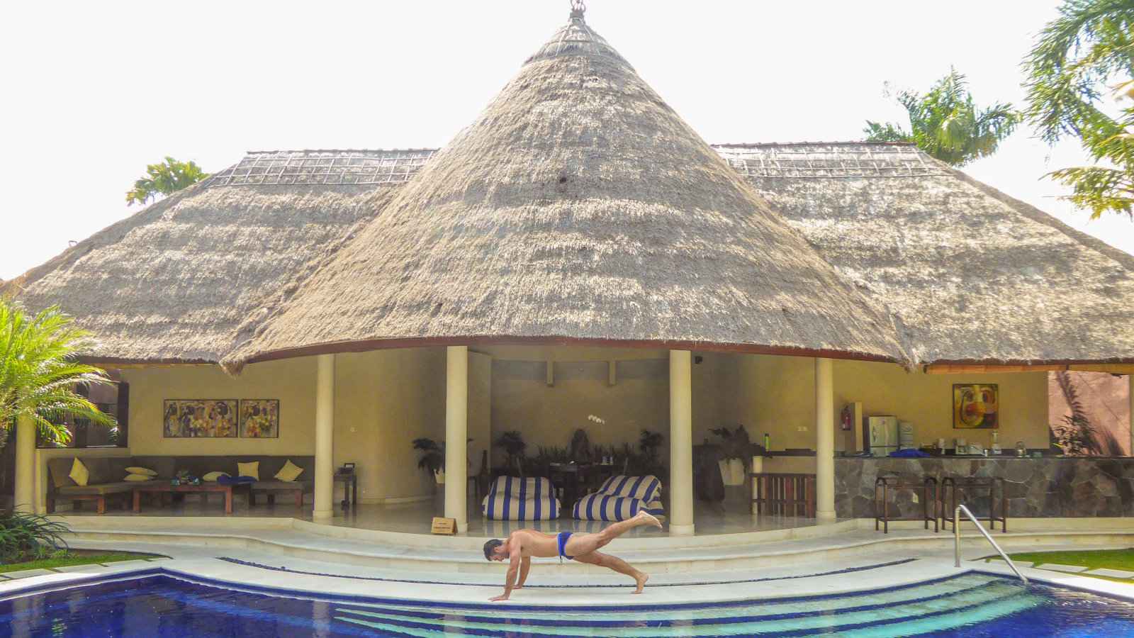 Yoga by the pool at Villas Bali Hotel in Seminyak