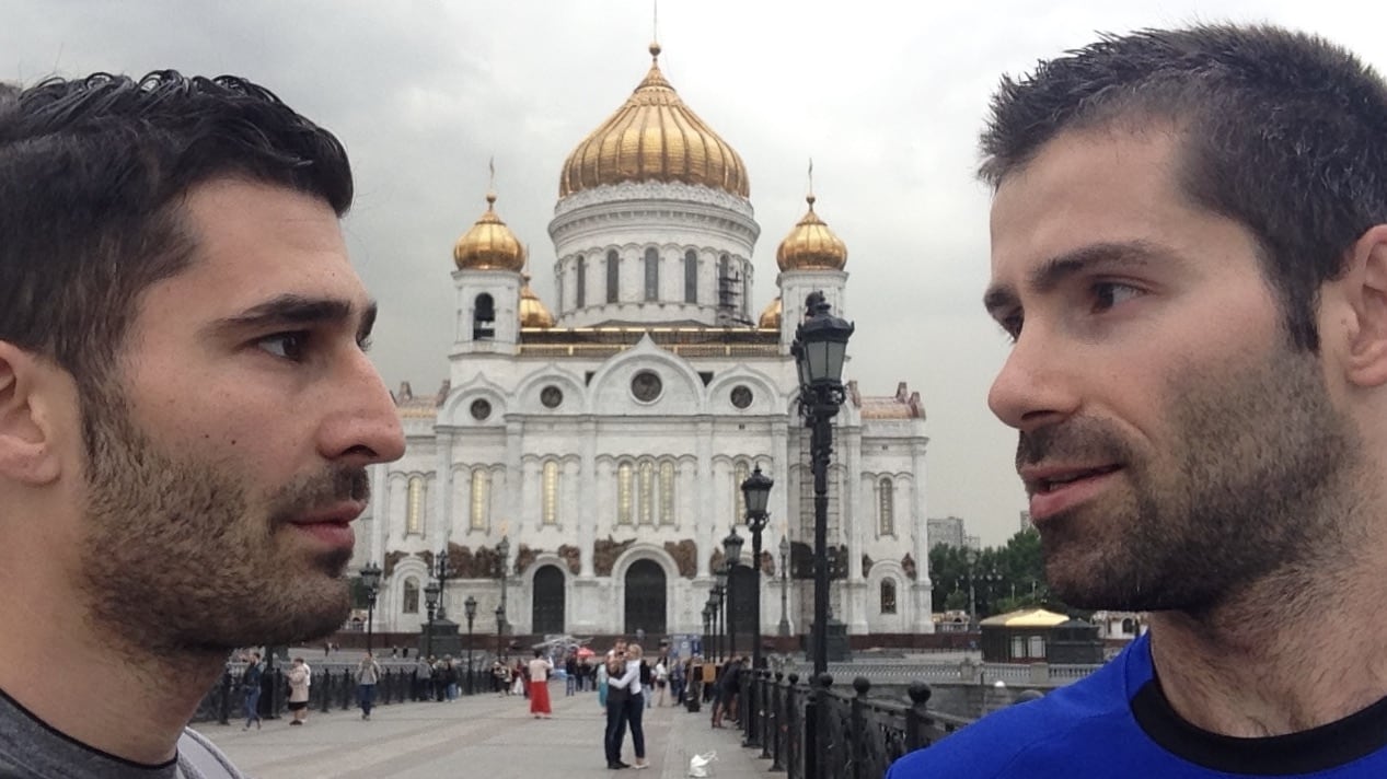 Gay couple in Moscow