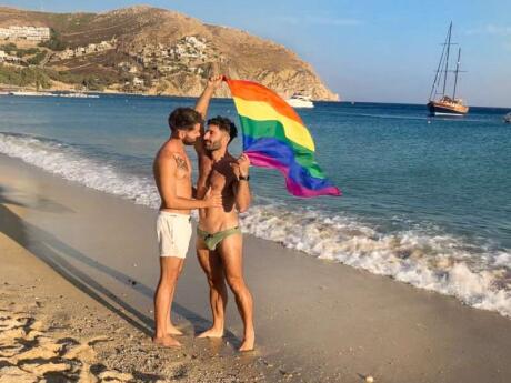 Agrari gay beach is a more low key beach in Mykonos