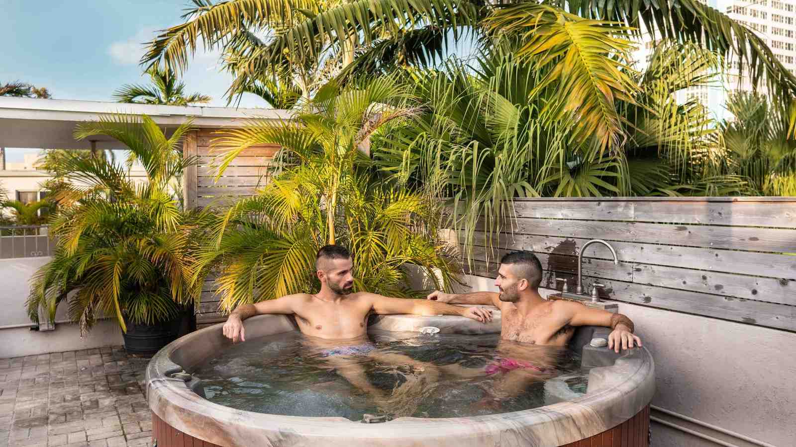 Chillaxing in the hot tub of the Grand Resort Spa. 