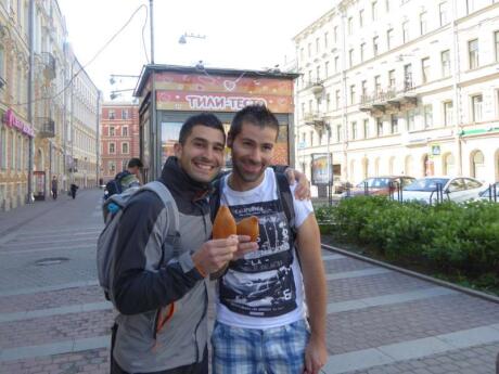 We loved eating Russian piroshkis from street food stalls while we were travelling through the country