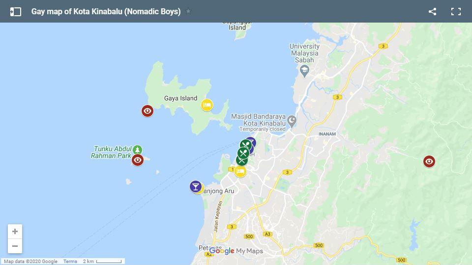 Aqui está o nosso mapa gay de Kota Kinabalu em Malaysia com os melhores lugares para gays, onde ficar, comer e festejar, além de atividades obrigatórias!