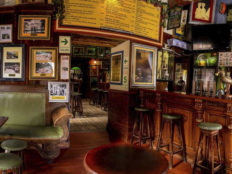 The interior of the traditional Paddy's Irish Pub in Cusco.