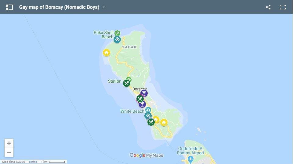 Here's our gay map of the island of Boracay in the Philippines with all the places gay travellers should check out