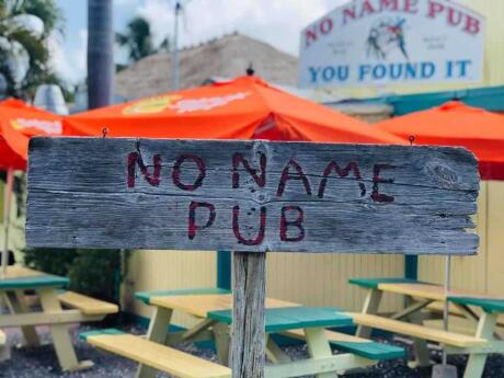 The No Name Pub is a quirky spot in the Keys for a drink and some of the best pizzas in the area