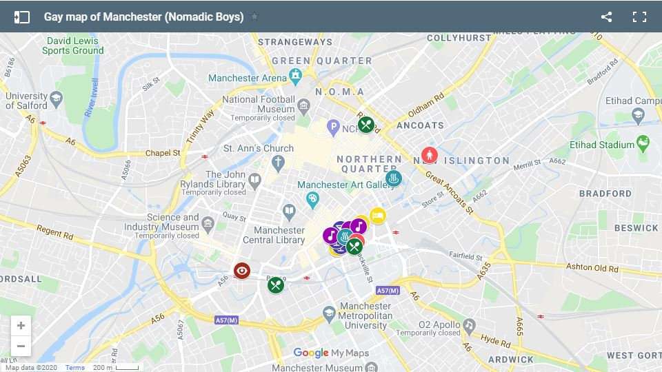 Here's our gay map of Manchester with all the places to stay, eat and party for gay travellers