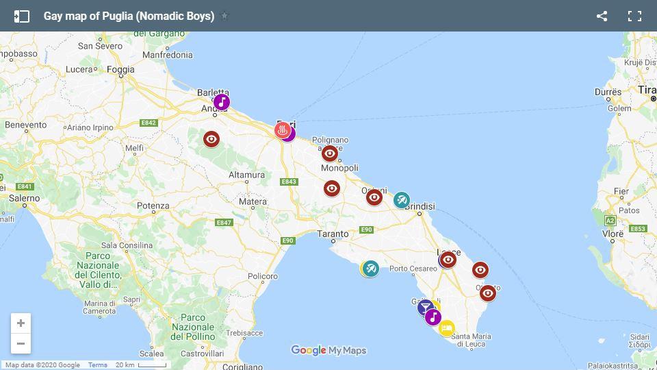 Confira o nosso mapa gay de Puglia na Itália com os melhores lugares para ficar, beber, festejar e muito mais