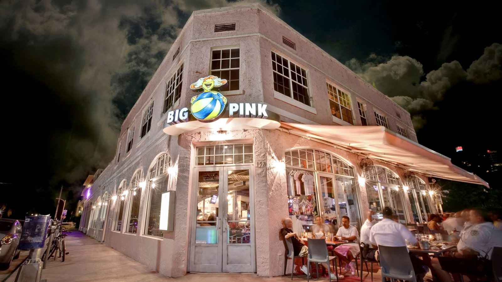 Big Pink is a gay bar and cafe in Miami with amazing brunch and, of course, very pink decor