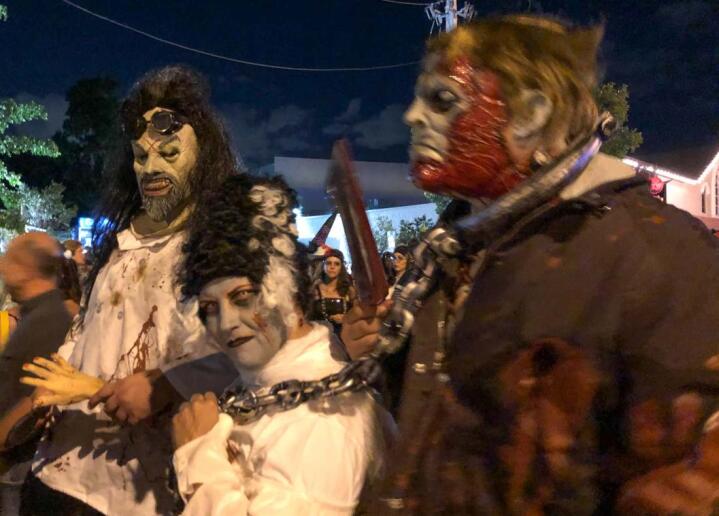 Scary ghouls Halloween costume at Wicked Manors street party