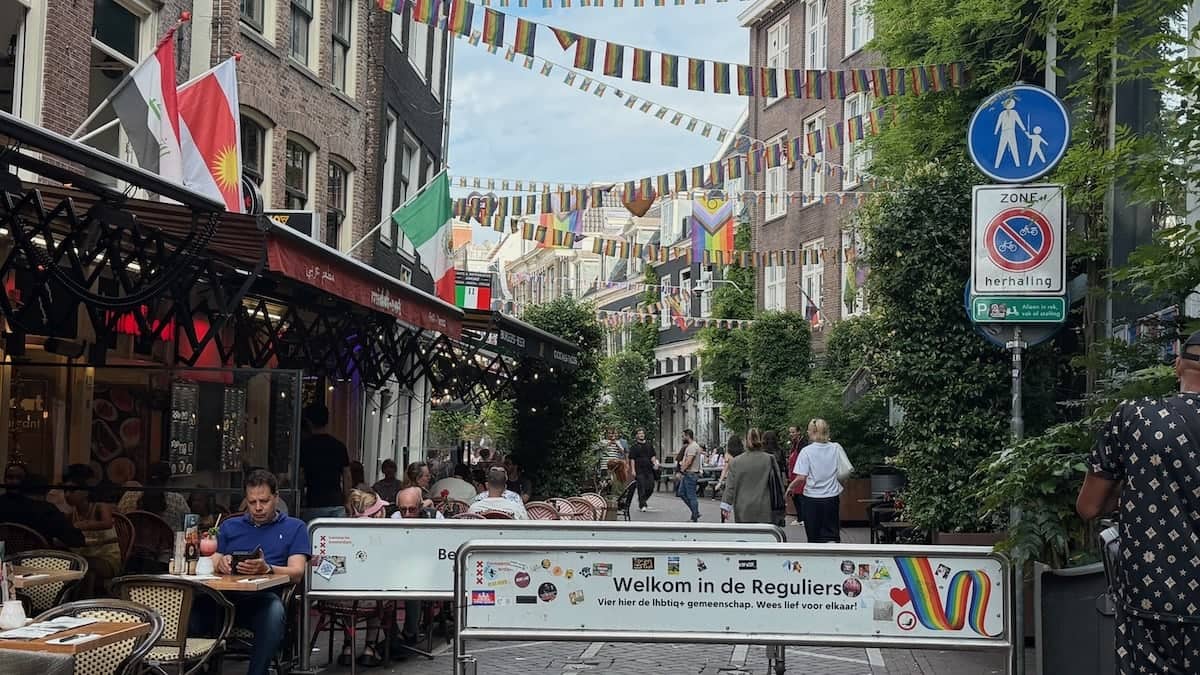 Reguliersdwarsstraat the main gay street and gay area of Amsterdam.