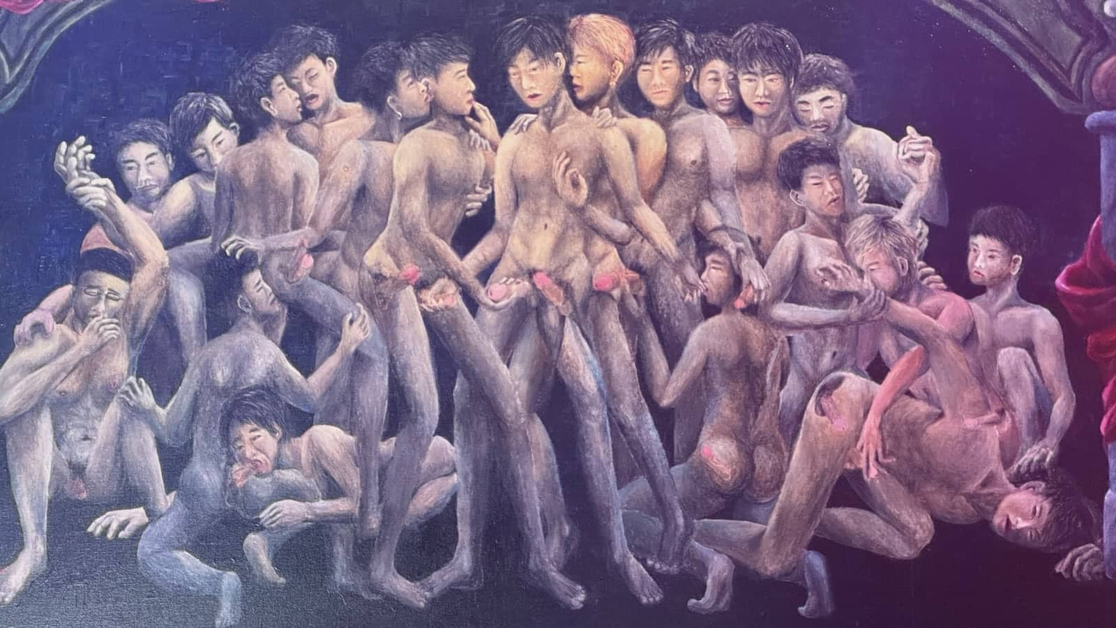 Some of the phallic artwork at the PULSE gay clinic in Bangkok.