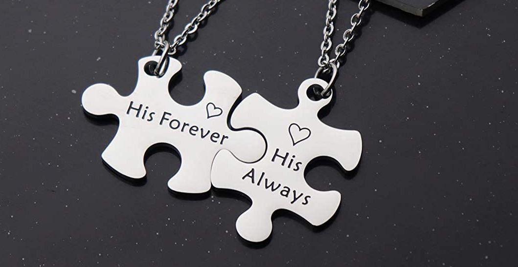 Matching necklaces are very romantic and sweet gifts to get for your favorite gay couple