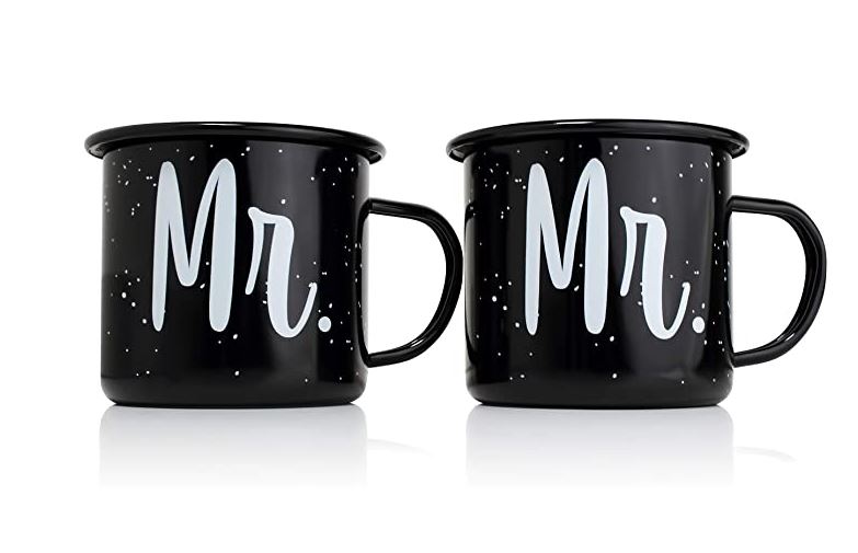 A cute set of matching mugs is one of the best gifts you can give a gay couple as they're cute and useful!