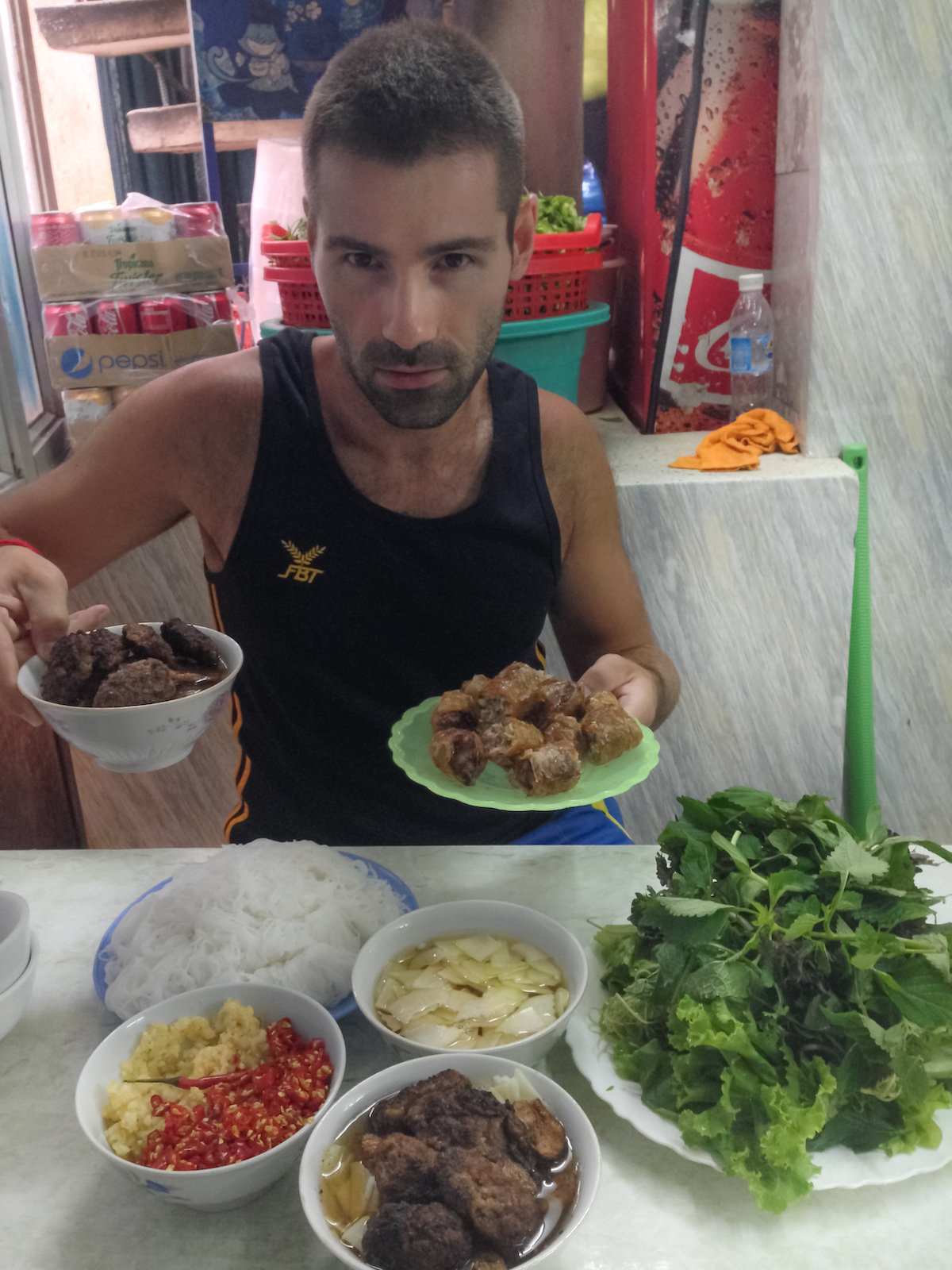Bun cha is a fun dish from Vietnam where you assemble all the ingredients yourself