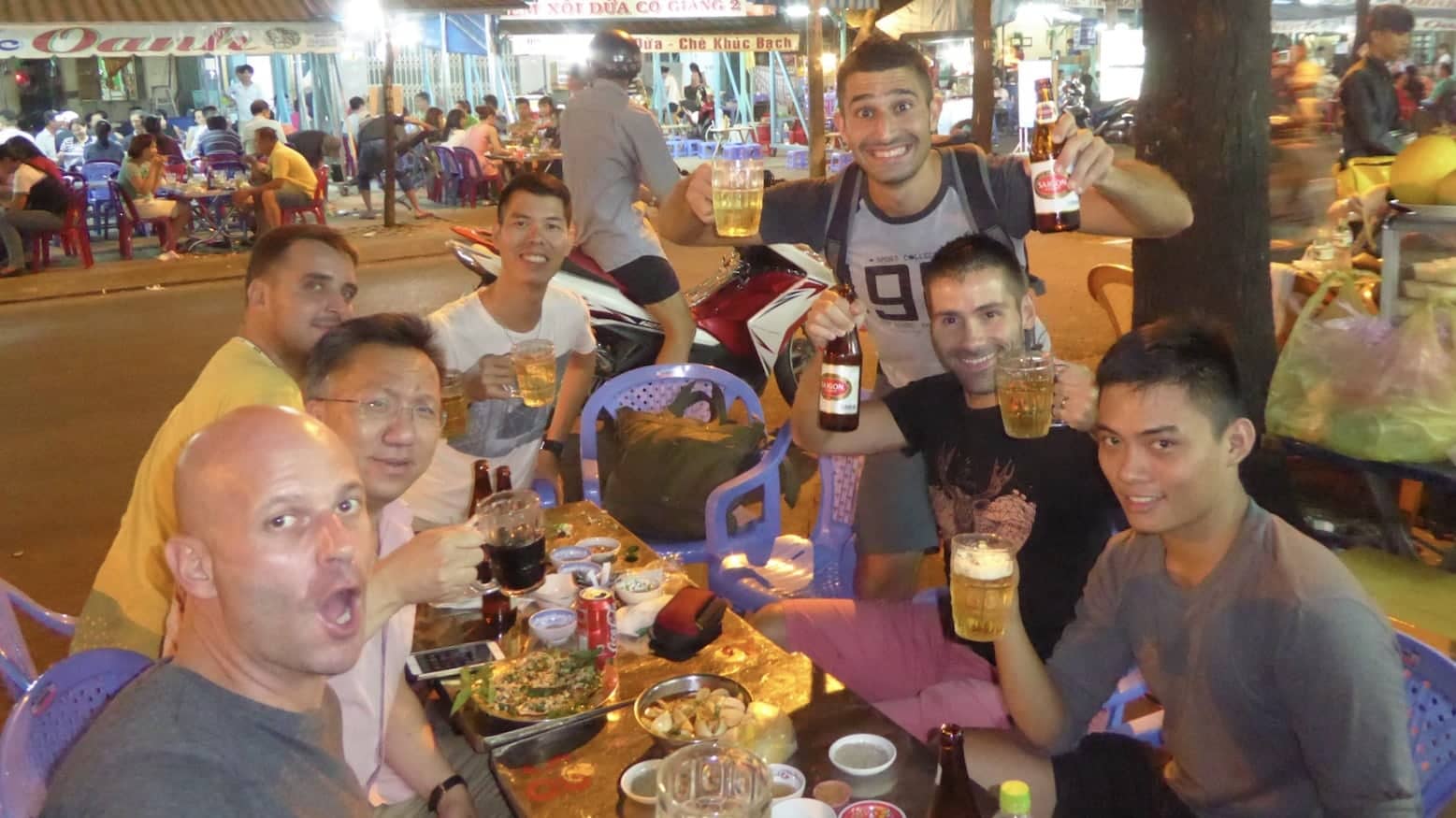 Trying delicious Vietnamese food in Saigon