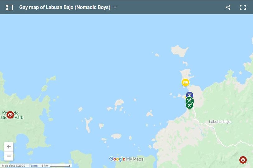 Use our gay map of Labuan Bajo to plan your own trip 