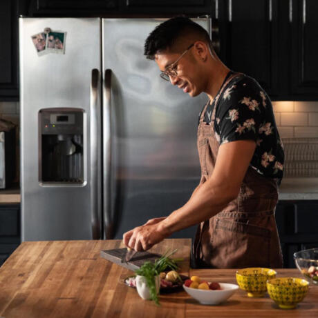 Jonathan Kung is a gay chef who shares awesome cooking tips on Tik Tok