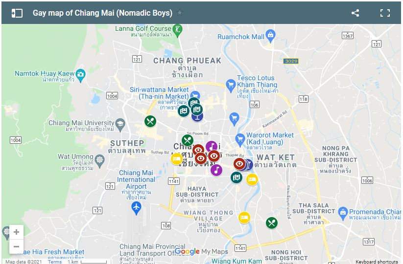 Use our gay map of Chiang Mai to plan your own fabulous trip to the city!
