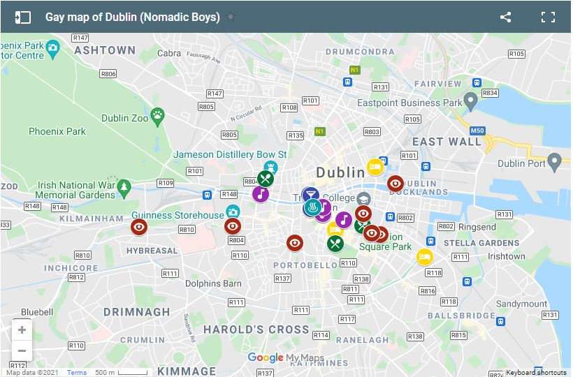 Use our gay map of Dublin to plan your own fabulous trip to the city