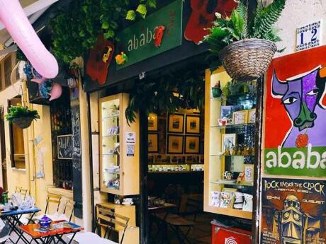 Ababa is a cute and quirky bar on Crete that goes hard on the Frida Khalo theme!