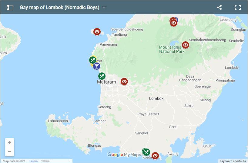 Use our gay map of Lombok to plan your own fabulous trip