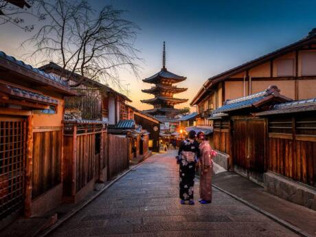 Kyoto's Gion neighborhood is the best place to spot geisha, especially in the evenings