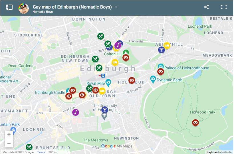 This is our gay map of Edinburgh with all the best places for LGBT travelers to check out
