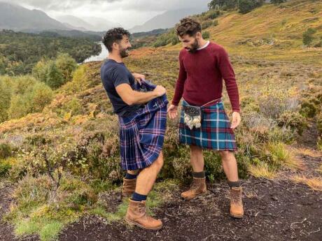 Wearing kilts is a very fun activity to do in Edinburgh, but it's up to you if you wear them with or without underwear...
