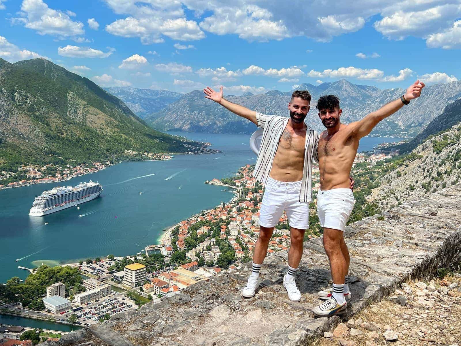 The beautiful view from Kotor in Montenegro a stopover on the La Demence gay cruise.