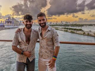 Gay couple on the Norwegian cruise ship the Encore