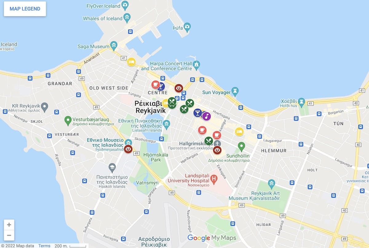 This is where all the gay hot spots in Reykjavic are on this map