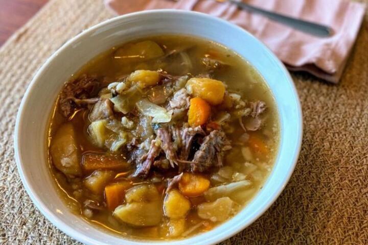 This lamb stew made of slow cooked meat and vegetables will warm your heart in the winter