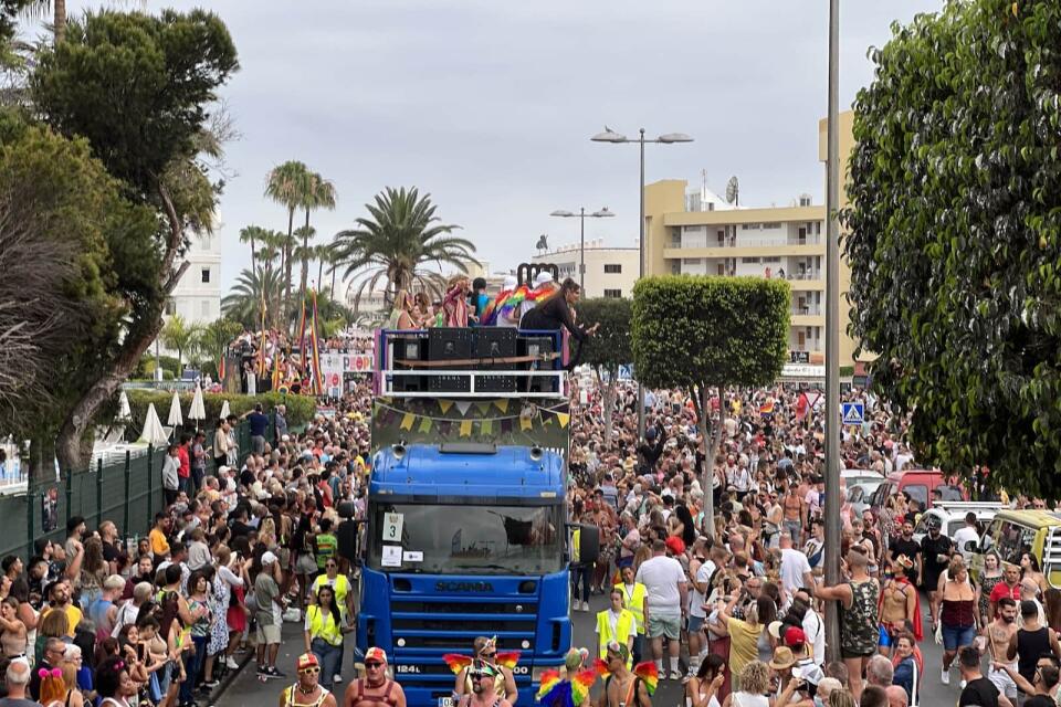 The crowd at Gran Canaria Pride in 2022 in Maspalomas