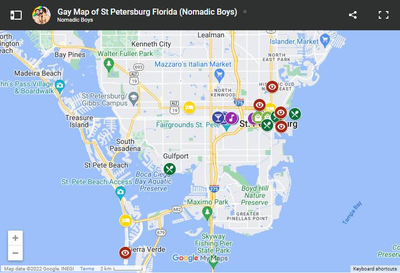 Use our gay map of St Pete to plan your own fabulous trip