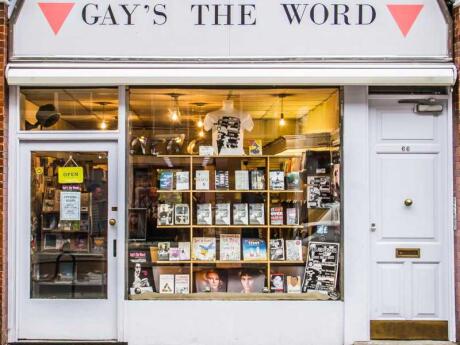 Font store of Gay's The Word, the go-to bookshop in London for LGBTQ readers.