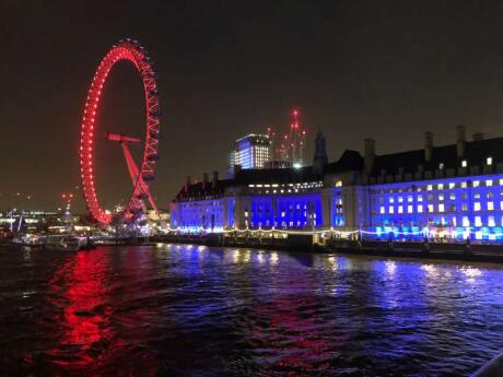 View of London's South Bank, one of the most romantic spots for an evening walk with your boo.