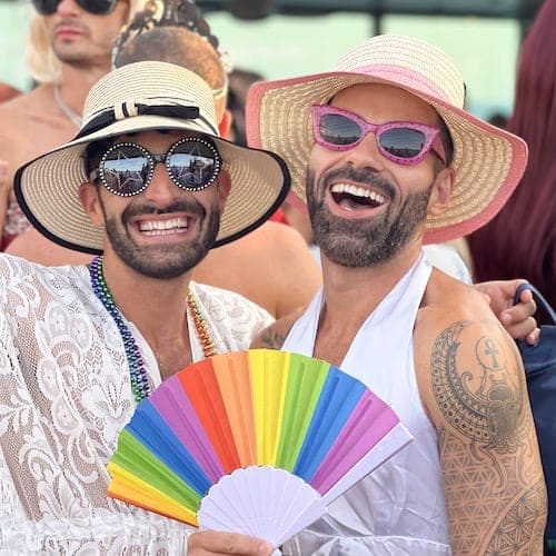 Stefan and Sebastien from Nomadic Boys happy with a LGBTQ fan