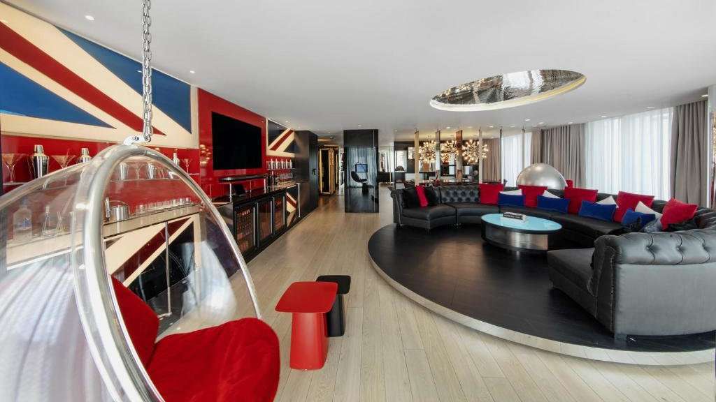 View of the suite at The W London Hotel, a very cool hotel in a great central location.