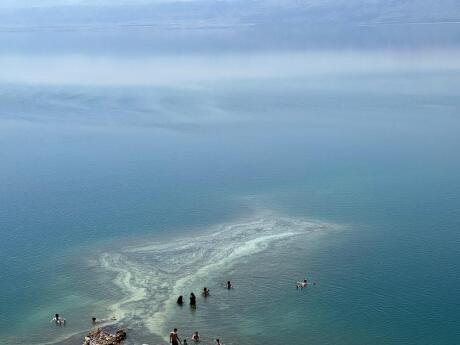 View of the Dead Sea at sunrise in Jordan.