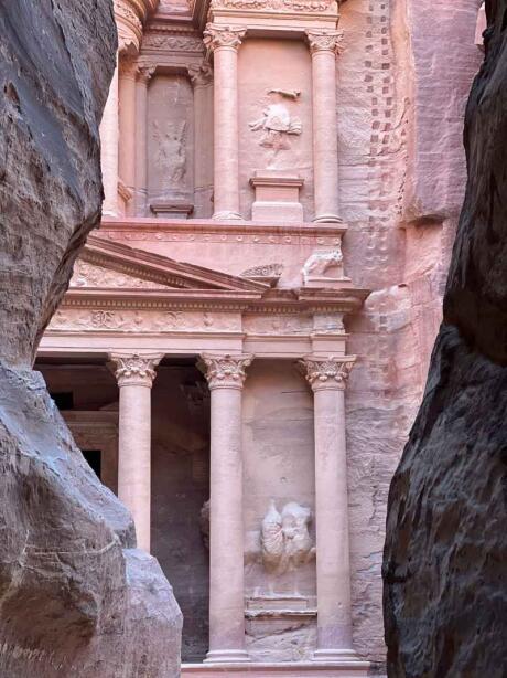 View of the stunning Treasury building at Petra in Jordan.