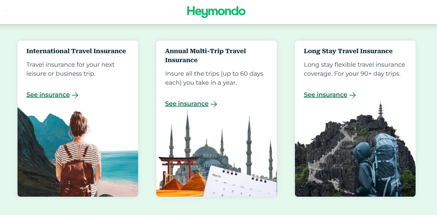 Insurance Plans Heymondo app screenshot.