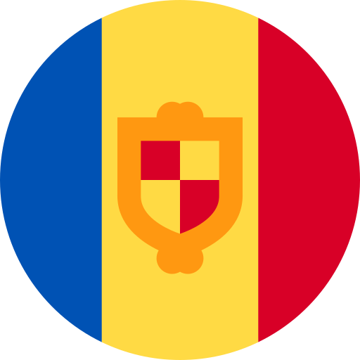 Flag of Andorra blue, yellow and red