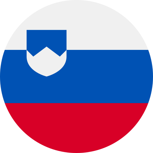 Flag of Slovenia with white red and blue horizontal lines.