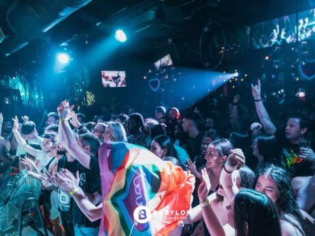 A crowded dance floor under flashing lights at Babylon nightclub in Johannesburg.