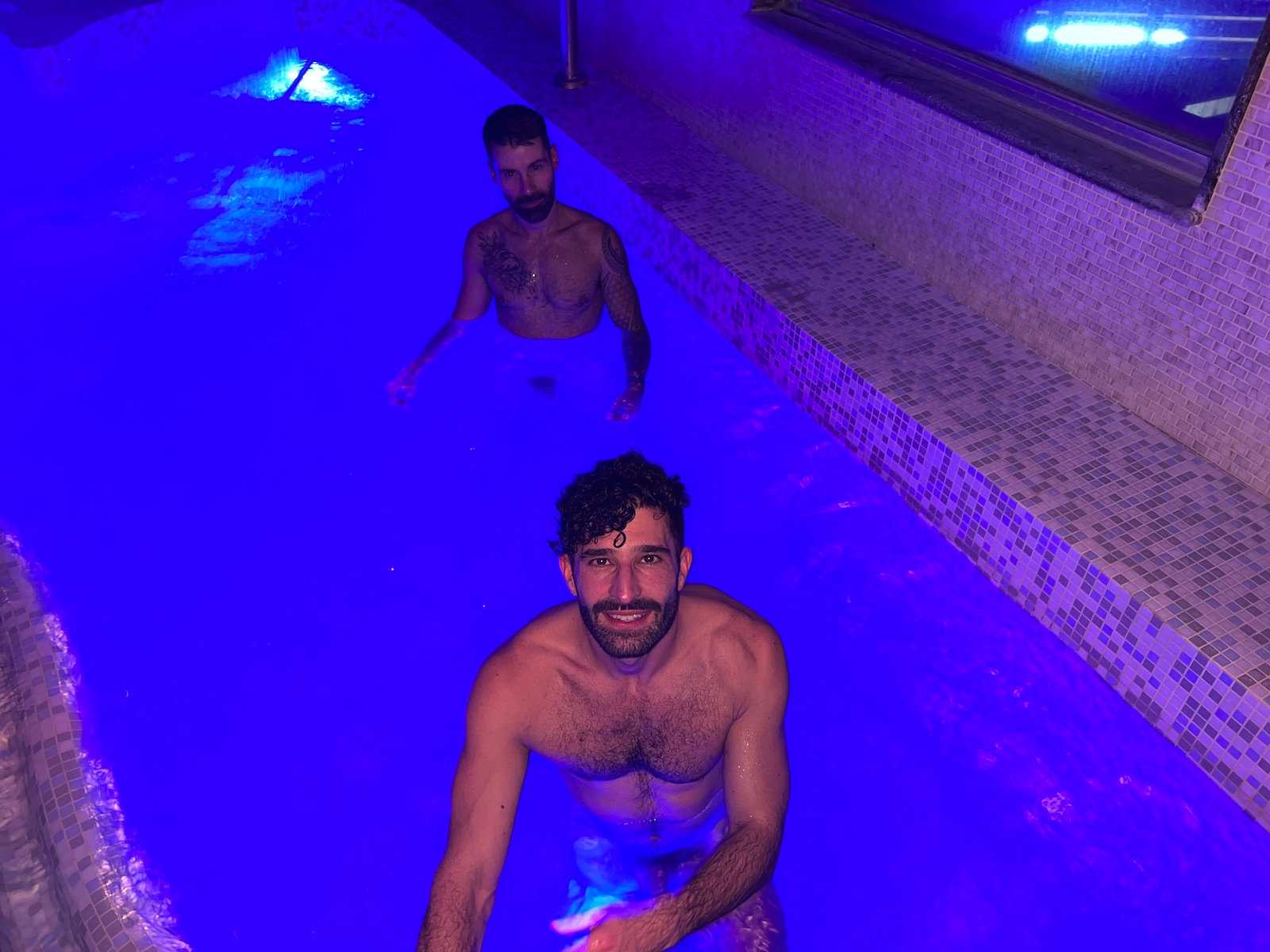 Stef and Seby at the Fenix gay sauna in Milan.
