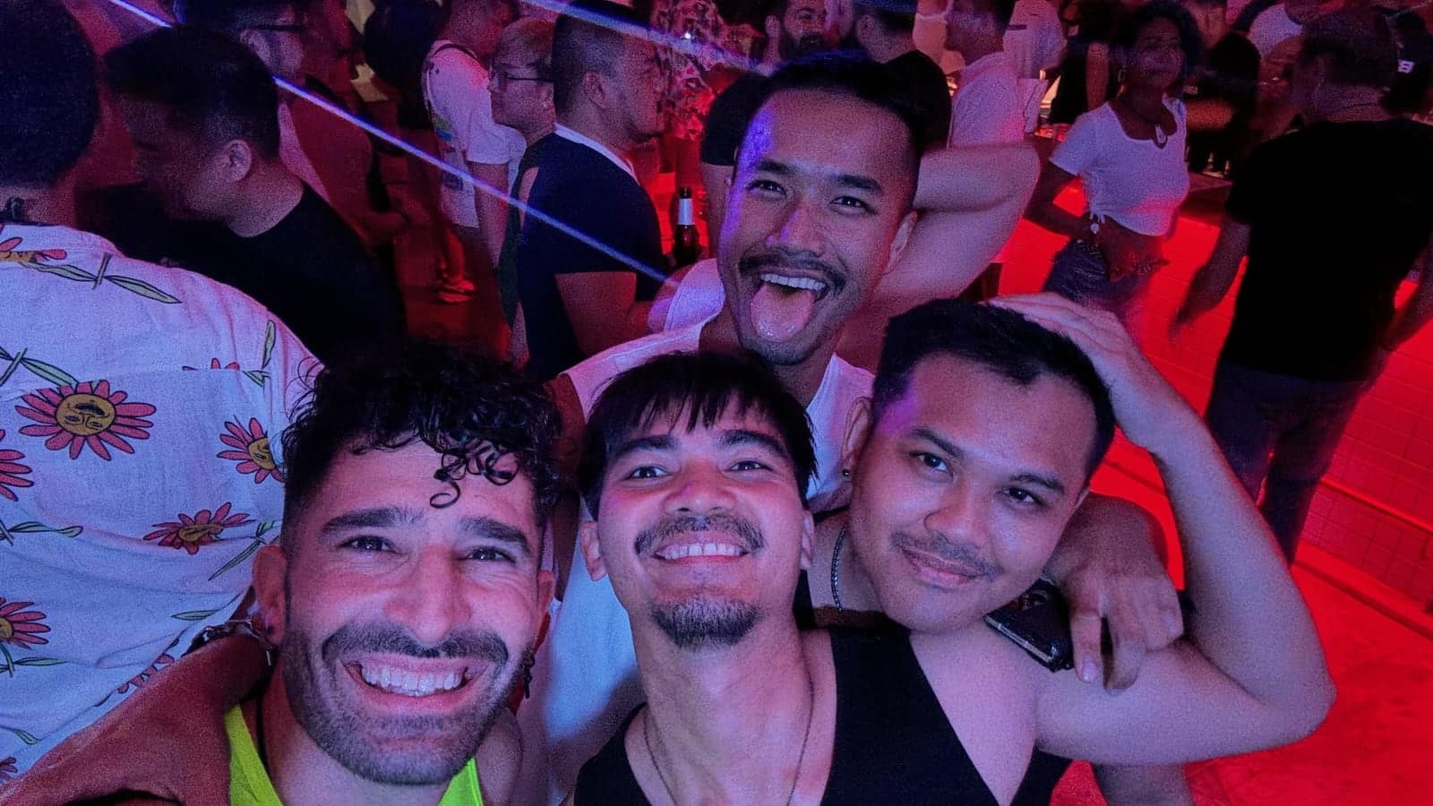 Gay guys partying at the Beef gay club in Bangkok