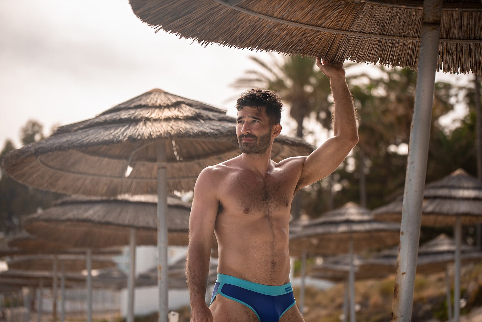 Stefan wearing his Modus Vivendi speedos at Agia Napa beach in Cyprus.