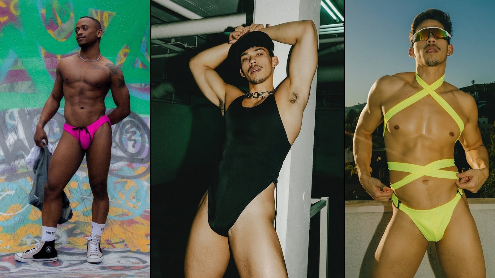 Violet La Collage gay swimwear brand